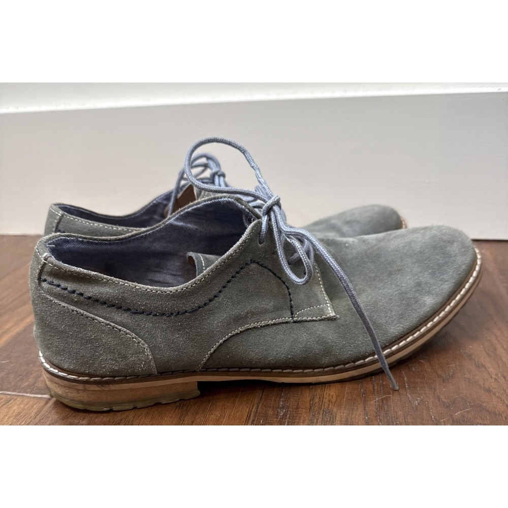 Ben Sherman Oxford Suede Leather Derby Dress Shoes‎ Mens 9 Gray Office Work Corp - Picture 2 of 9